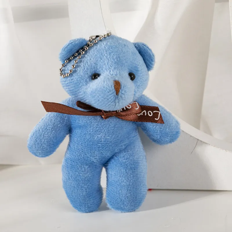 Bow Tie Little Bear Doll Pendant Plush Toy Keychain for Kids