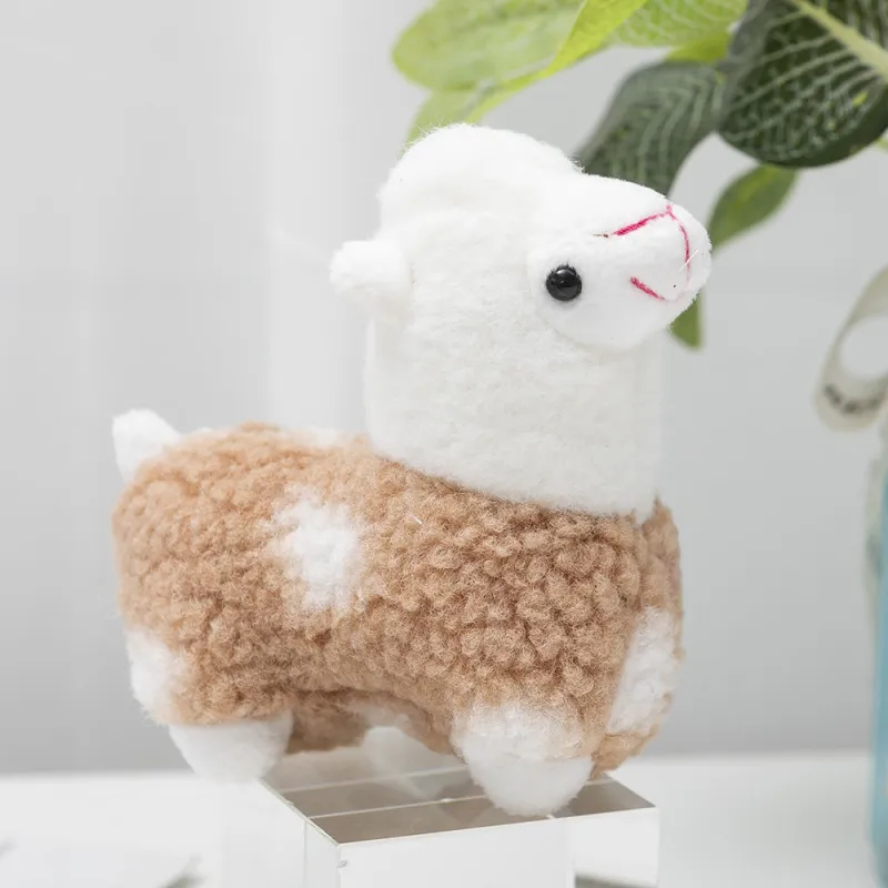 Alpaca Pendant Cute Cartoon Plush Toy Keychain 12Cm Super Soft Short Plush PP Cotton Filled