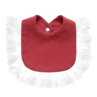 Toddlers Newborn Baby Lace Bib Burp Cloth Pure Cotton Unisex Solid Color