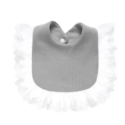 Toddlers Newborn Baby Lace Bib Burp Cloth Pure Cotton Unisex Solid Color