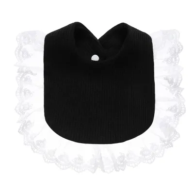 Toddlers Newborn Baby Lace Bib Burp Cloth Pure Cotton Unisex Solid Color