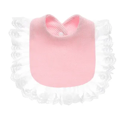 Toddlers Newborn Baby Lace Bib Burp Cloth Pure Cotton Unisex Solid Color