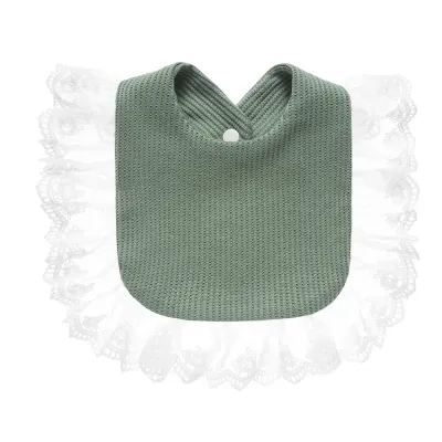Toddlers Newborn Baby Lace Bib Burp Cloth Pure Cotton Unisex Solid Color