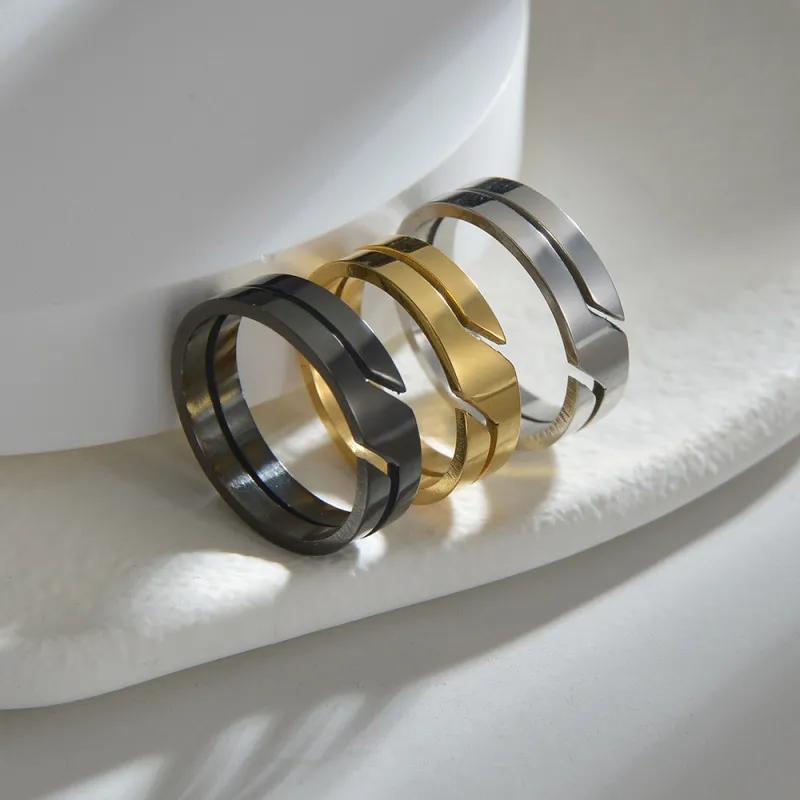 Wholesale Men Popular Stainless Steel Hollow Ring