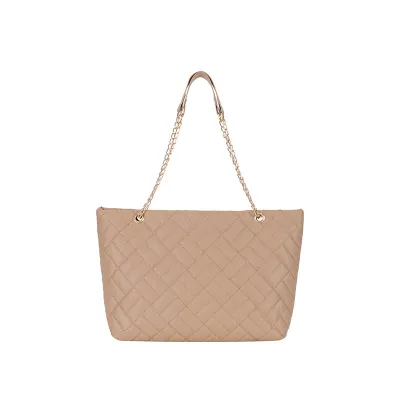 Women Fashion PU Tote Retro Large Capacity Diamond Chain Handbag