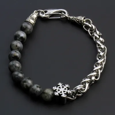 Wholesale Men Stainless Steel Tiger Stone Bracelet