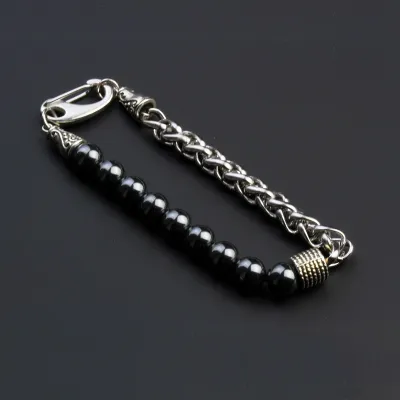 Wholesale Men Stainless Steel Tiger Stone Bracelet