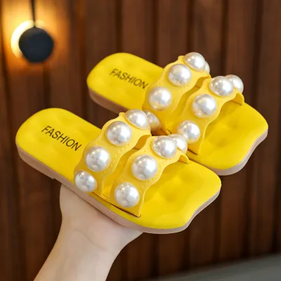 Children Kids Toddlers Girls Non-Slip Slippers Shoes Leisure PVC Sole Solid Color Floor
