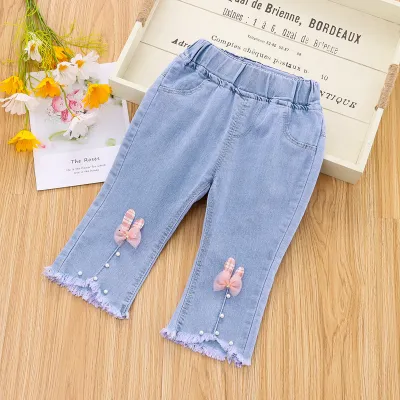 Toddlers Newborn Baby Girls Casual Denim Jeans Pants Cotton Stretch