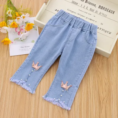 Toddlers Newborn Baby Girls Casual Denim Jeans Pants Cotton Stretch