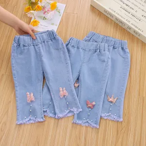 Toddlers Newborn Baby Girls Casual Denim Jeans Pants Cotton Stretch