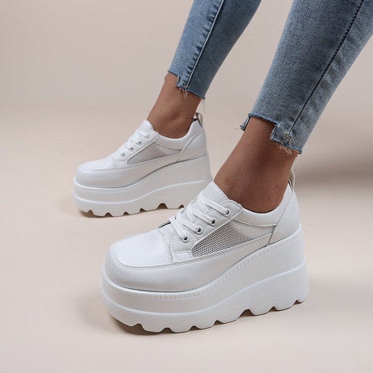 Wholesale Women'S Fashion Square Toe Mesh Platform Shoes
