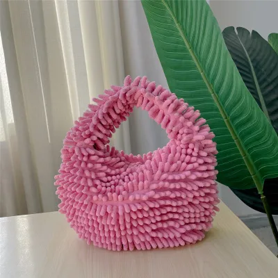 Women's Mop Plush Candy Handbag Soft Sweet Square Bag