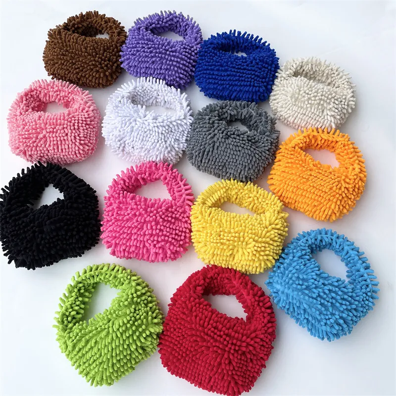 Women's Mop Plush Candy Handbag Soft Sweet Square Bag