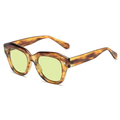 Unisex Fashion Candy Color Beige Nail Polygon Sunglasses