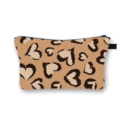 Hot Eyelash Lip Print Portable Makeup Bag Small Square Polyester Zipper Storage Pouch