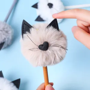 Cute Plush Cat Shape Gel Pen 0.5mm for Office Stationery ABS