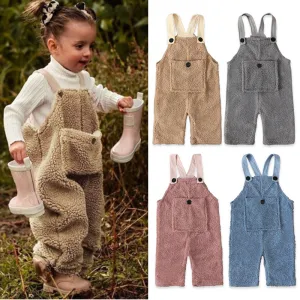 Toddlers Newborn Baby Boys Girls Pocket Solid Color Jumpsuit