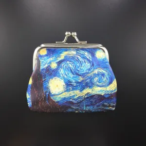 Women's Fashion Printed Van Gogh Oil Painting Creative Mini Wallet