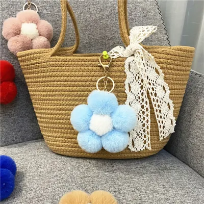 Wholesale Creative Cute Plush Flower Keychain