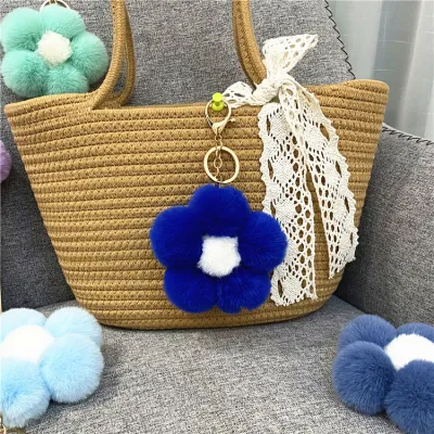 Wholesale Creative Cute Plush Flower Keychain