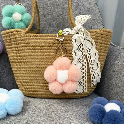 Wholesale Creative Cute Plush Flower Keychain