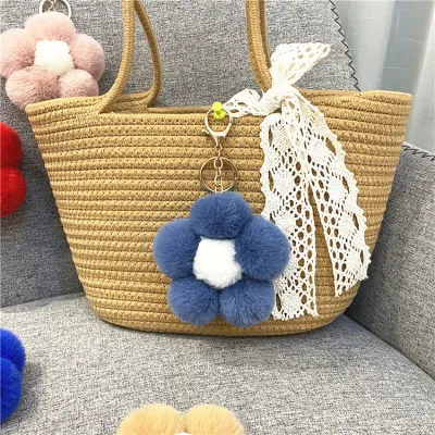 Wholesale Creative Cute Plush Flower Keychain