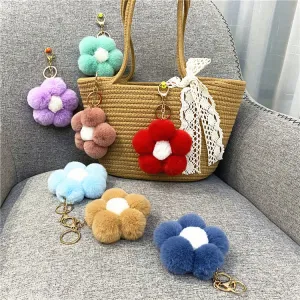 Wholesale Creative Cute Plush Flower Keychain