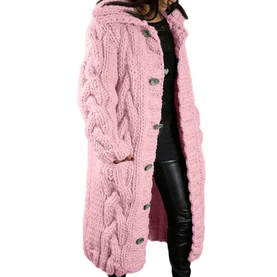 Women Plus Size Knitted Cardigan Jacket Winter Coat