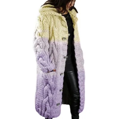 Women Plus Size Knitted Cardigan Jacket Winter Coat