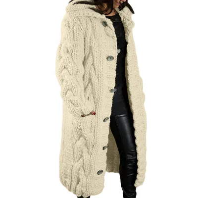 Women Plus Size Knitted Cardigan Jacket Winter Coat