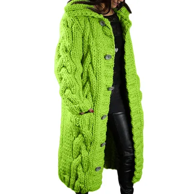 Women Plus Size Knitted Cardigan Jacket Winter Coat