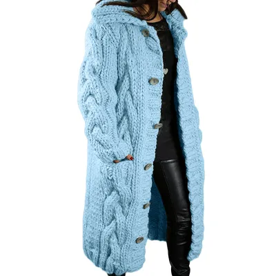 Women Plus Size Knitted Cardigan Jacket Winter Coat