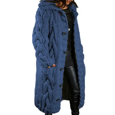 Women Plus Size Knitted Cardigan Jacket Winter Coat