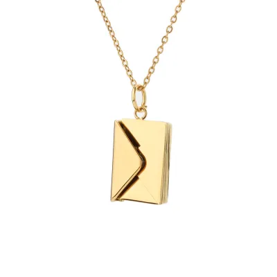 Wholesale Women Fashion Simple Envelope Pendant Titanium Steel Cross Chain Necklace