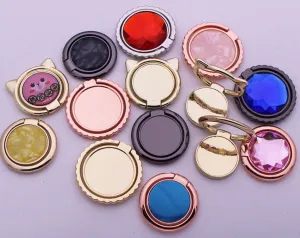 Fashion Round Grooved Metal Ring Clasp Phone Holder