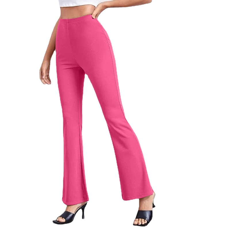 Wholesale Women Fashion Basic Solid Color High Waist Flared Work Pants