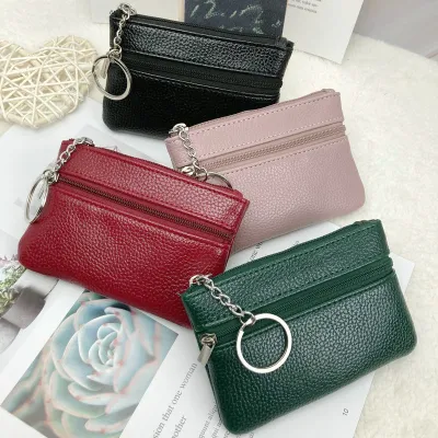 Women'S Fashion Thin Short Zipper Solid PU Wallet