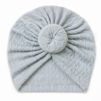 Toddlers Newborn Baby Cute Solid Color Fabric Knot Cap Unisex Dome Hat