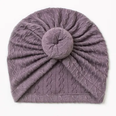 Toddlers Newborn Baby Cute Solid Color Fabric Knot Cap Unisex Dome Hat