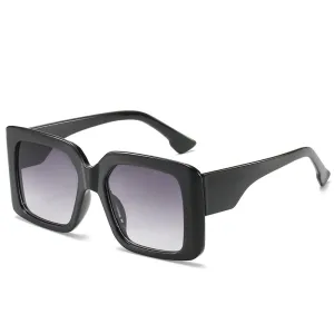 Simple Women Casual Large Plastic Frame Square Sunglasses Ac Lens