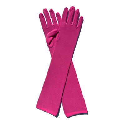 Women Fashion Solid Color Milk Silk Stretch Finger Gloves