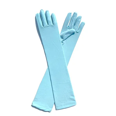 Women Fashion Solid Color Milk Silk Stretch Finger Gloves