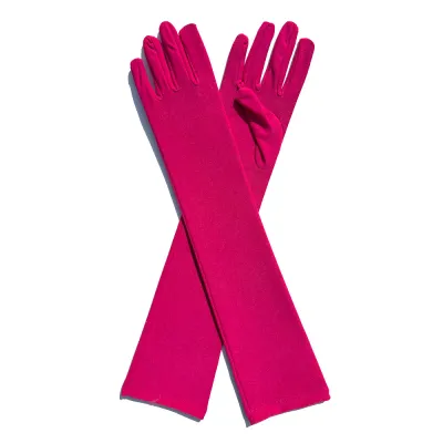 Women Fashion Solid Color Milk Silk Stretch Finger Gloves