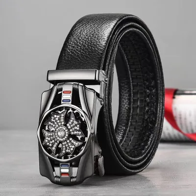 Men Casual Automatic Buckle Pu Leather Belt