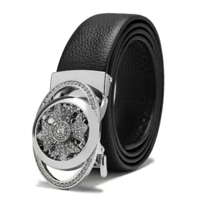 Men Casual Automatic Buckle Pu Leather Belt
