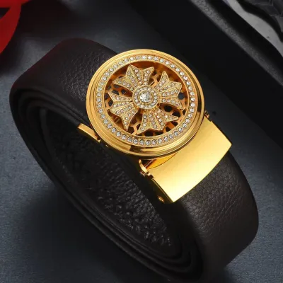 Men Casual Automatic Buckle Pu Leather Belt