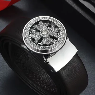 Men Casual Automatic Buckle Pu Leather Belt