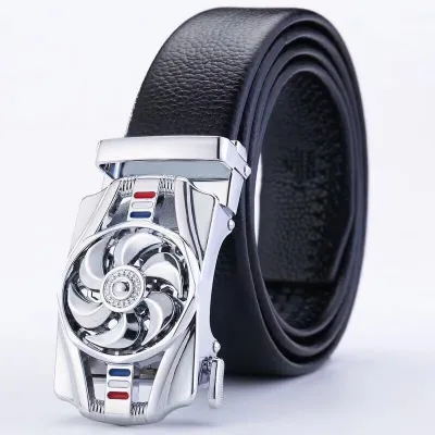 Men Casual Automatic Buckle Pu Leather Belt