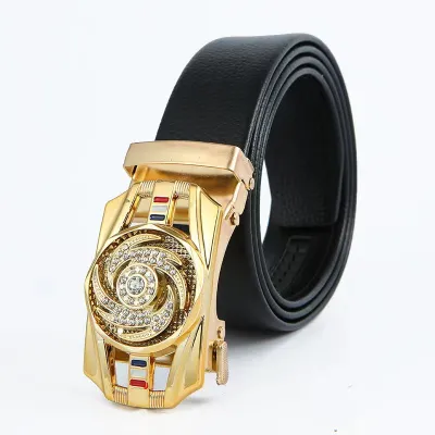 Men Casual Automatic Buckle Pu Leather Belt